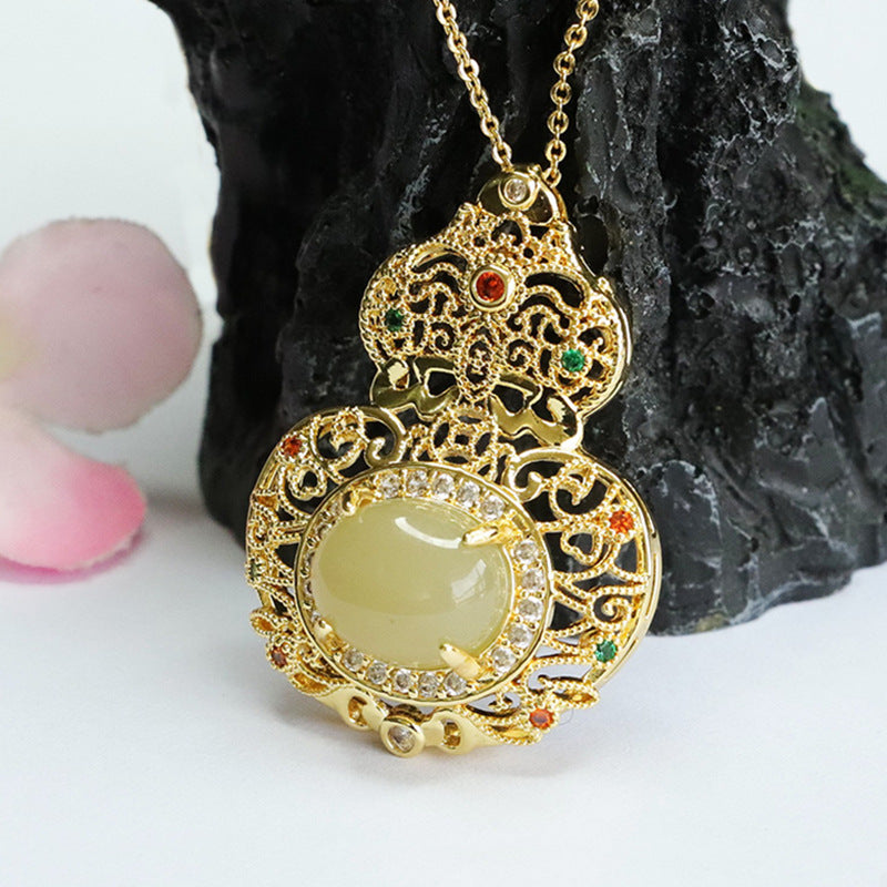 Exquisite Hetian Jade Gourd Pendant crafted by Planderful