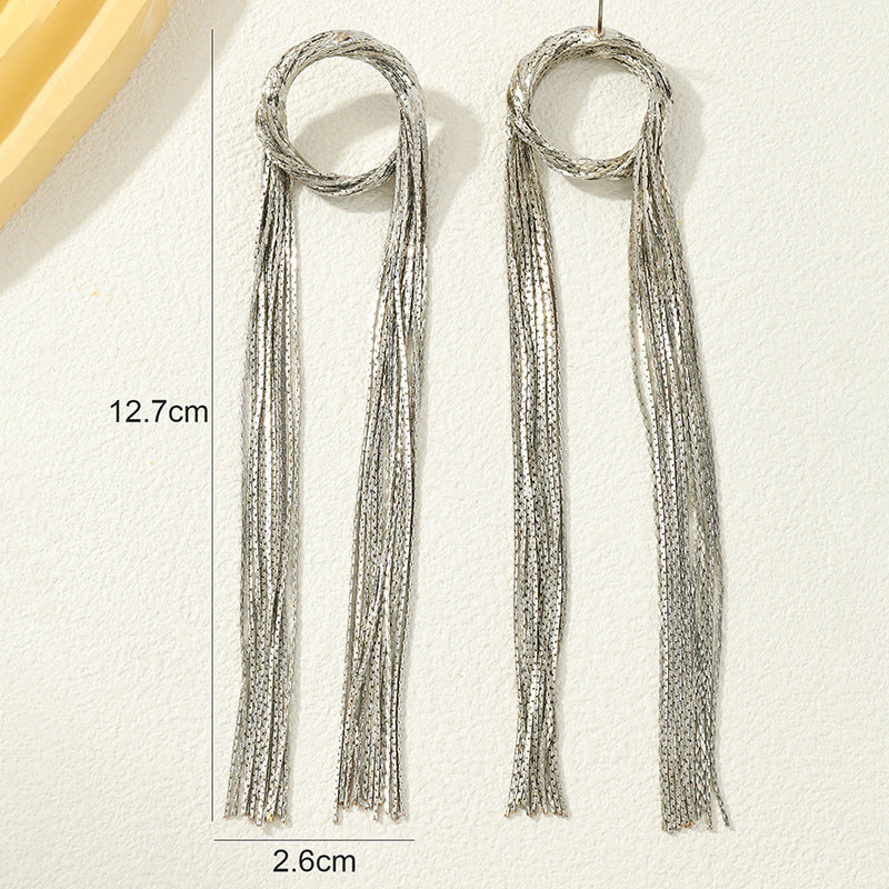 Retro Tassel Earrings - Vienna Verve Collection - Wholesale Women's Trendy Metal Wrapped Earrings