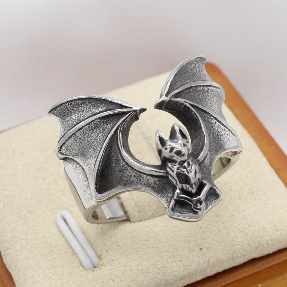 Flying Bat Titanium Steel Ring for Men