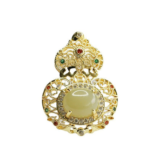 Exquisite Hetian Jade Gourd Pendant crafted by Planderful