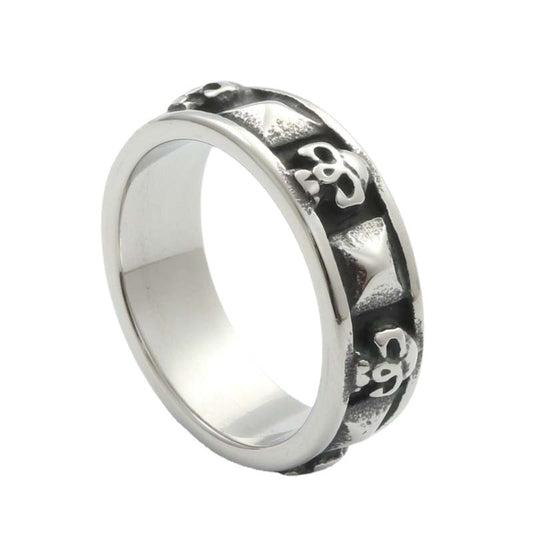 Titanium Steel Ghost Head Skull Ring for Men - Retro Trendy Accessories