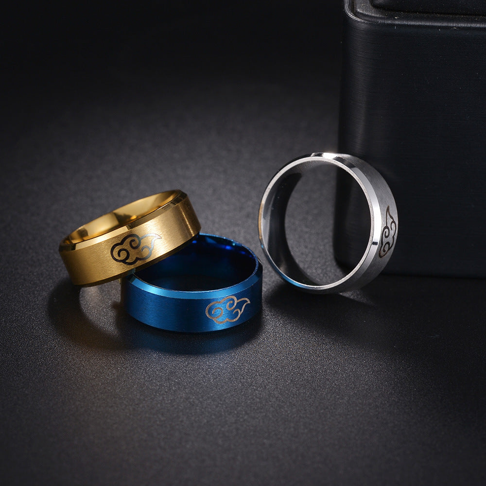 Cloud Fusion Steel Ring - Handcrafted European and American Jewelry with Laser Design