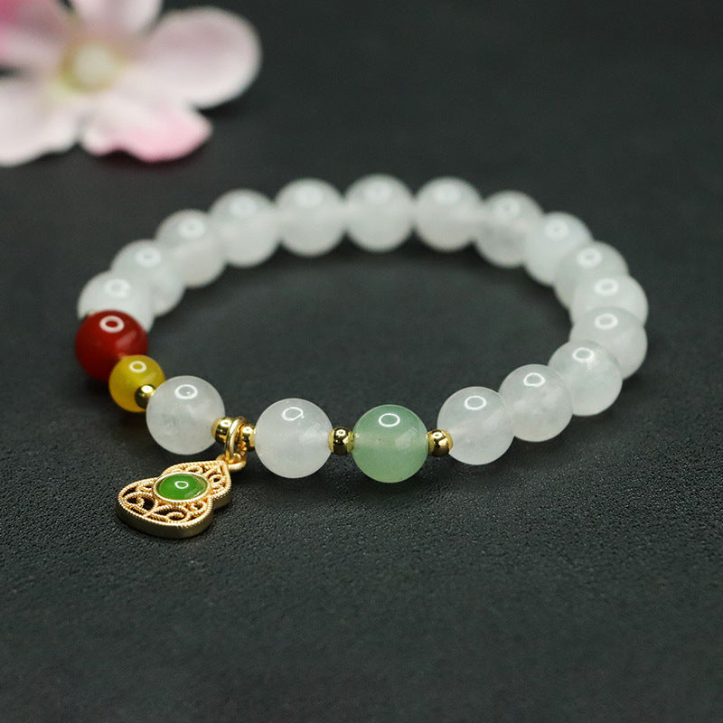 Fortune's Favor Sterling Silver Bracelet with Agate and Jade Gemstones