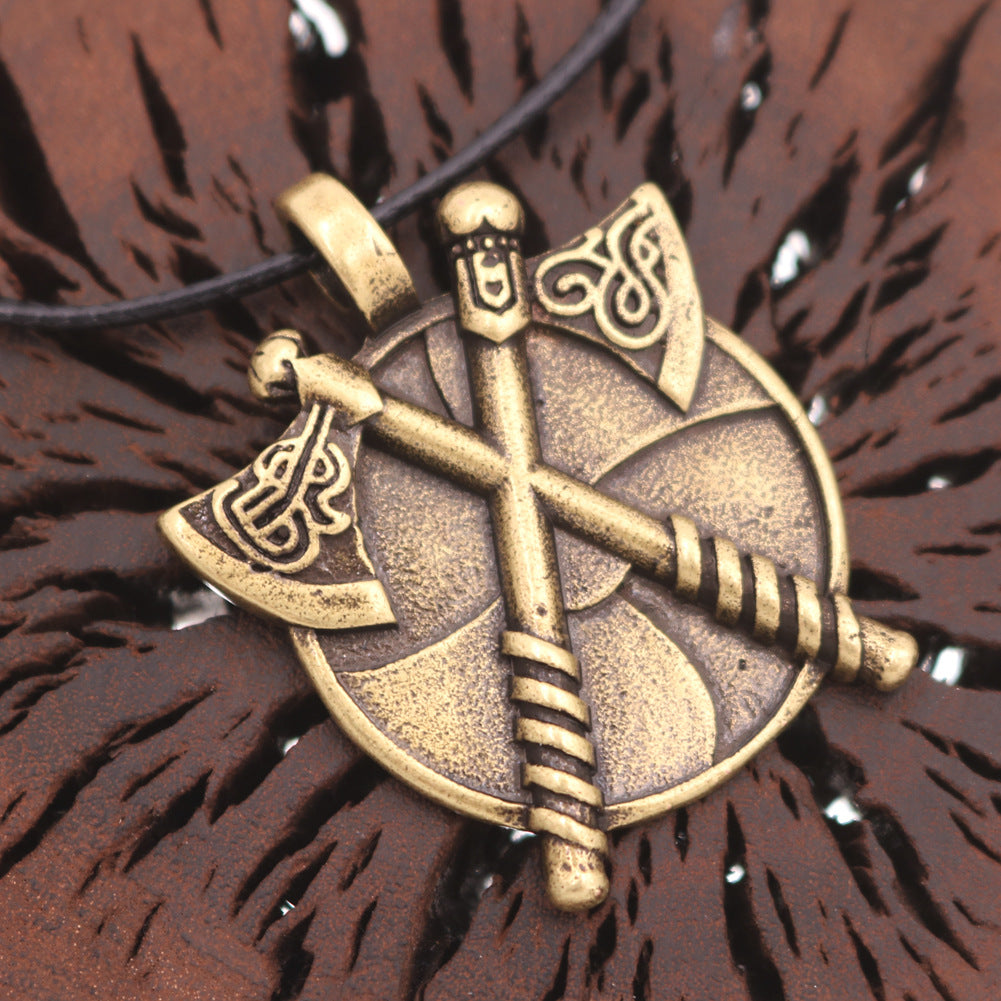 Viking Warrior Zinc Alloy Pendant Necklace for Men - Norse Legacy Collection