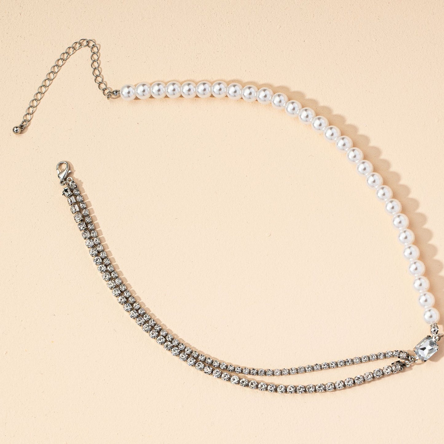 Chic Pearl Necklace with Cross-Border Charm