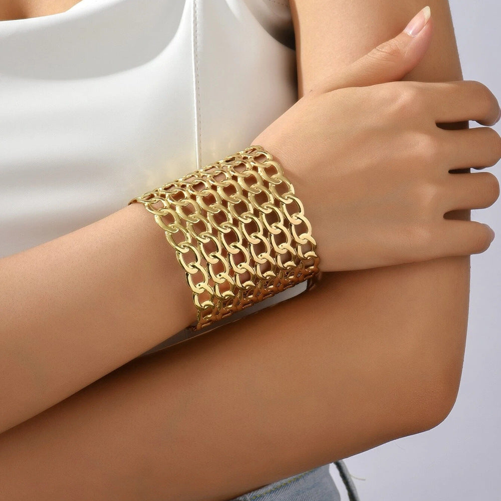 Minimalist Metal Towel Buckle Bracelet from Vienna Verve Collection