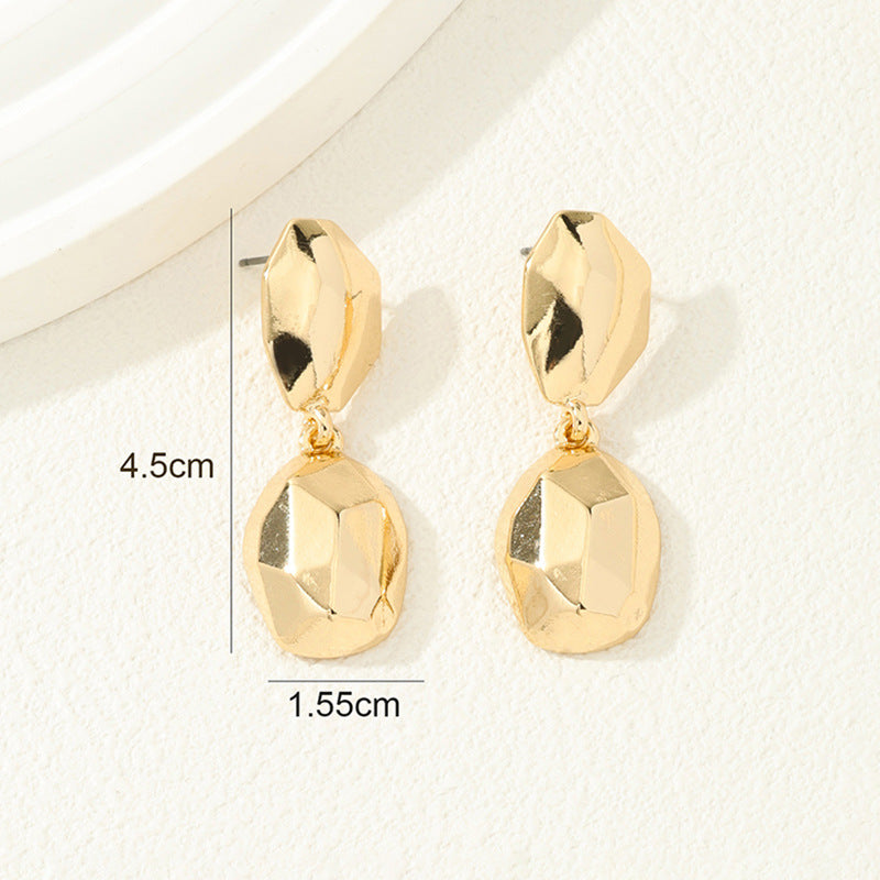 Chic Square Metal Stud Earrings - Vienna Verve Collection