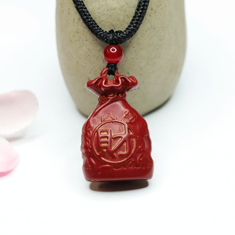 Fortune's Favor Cinnabar Stone Necklace