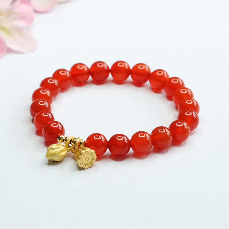 Red Agate Sterling Silver Bracelet - Fortune's Favor Collection