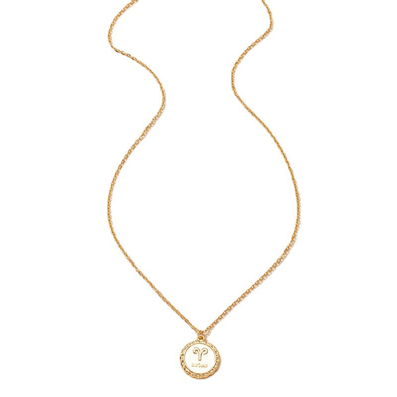 Zodiac Symbol Necklace with Hip Hop Vibes and European Flair