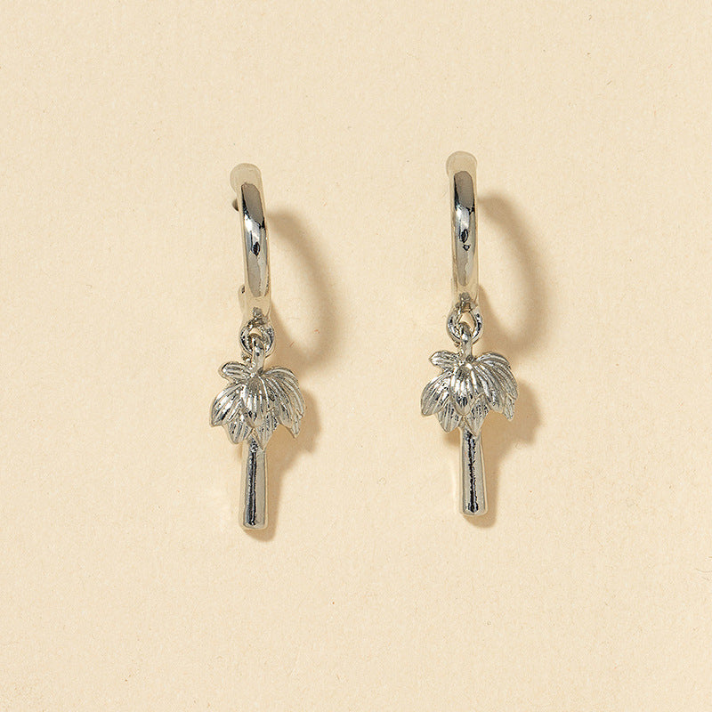 Coconut Tree Metal Earrings - Vienna Verve Collection