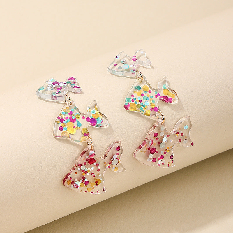 Whimsical Vienna Verve Acrylic Fish Earrings - Vibrant and Playful Women's Jewelry Wholesale