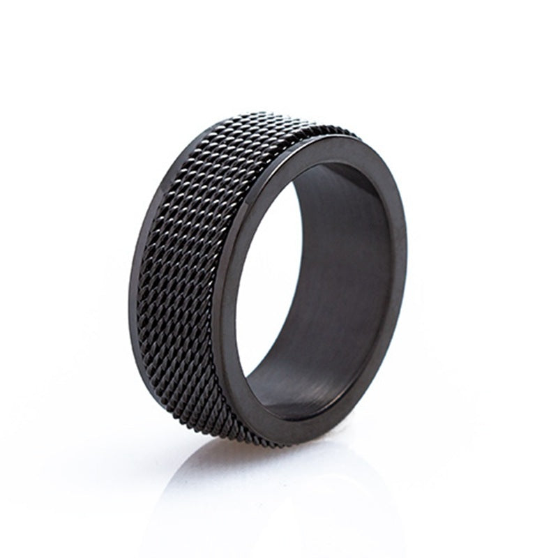 Titanium Steel Rotating Ring for Men - Outdoor Pressure Reducing Design