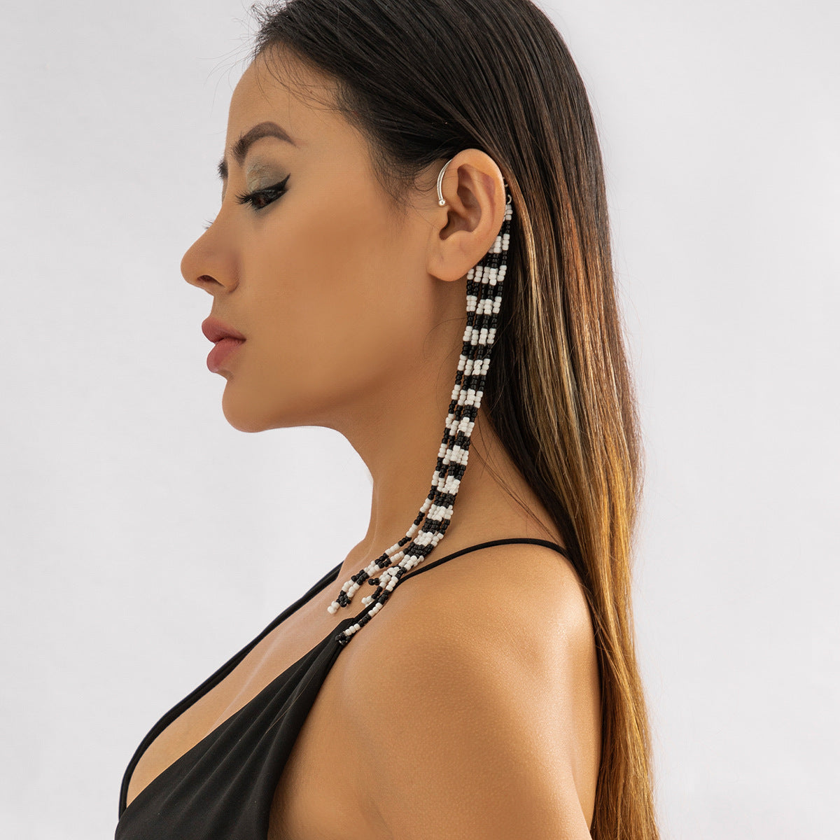 Chic Vienna Verve Long Rice Bead Earrings with Tassels