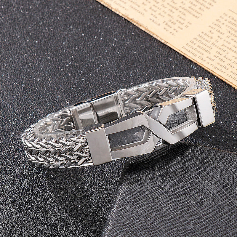 Stylish Hipster Titanium Steel Men's Bracelet - Wholesale European and American Trendsetter Accessories