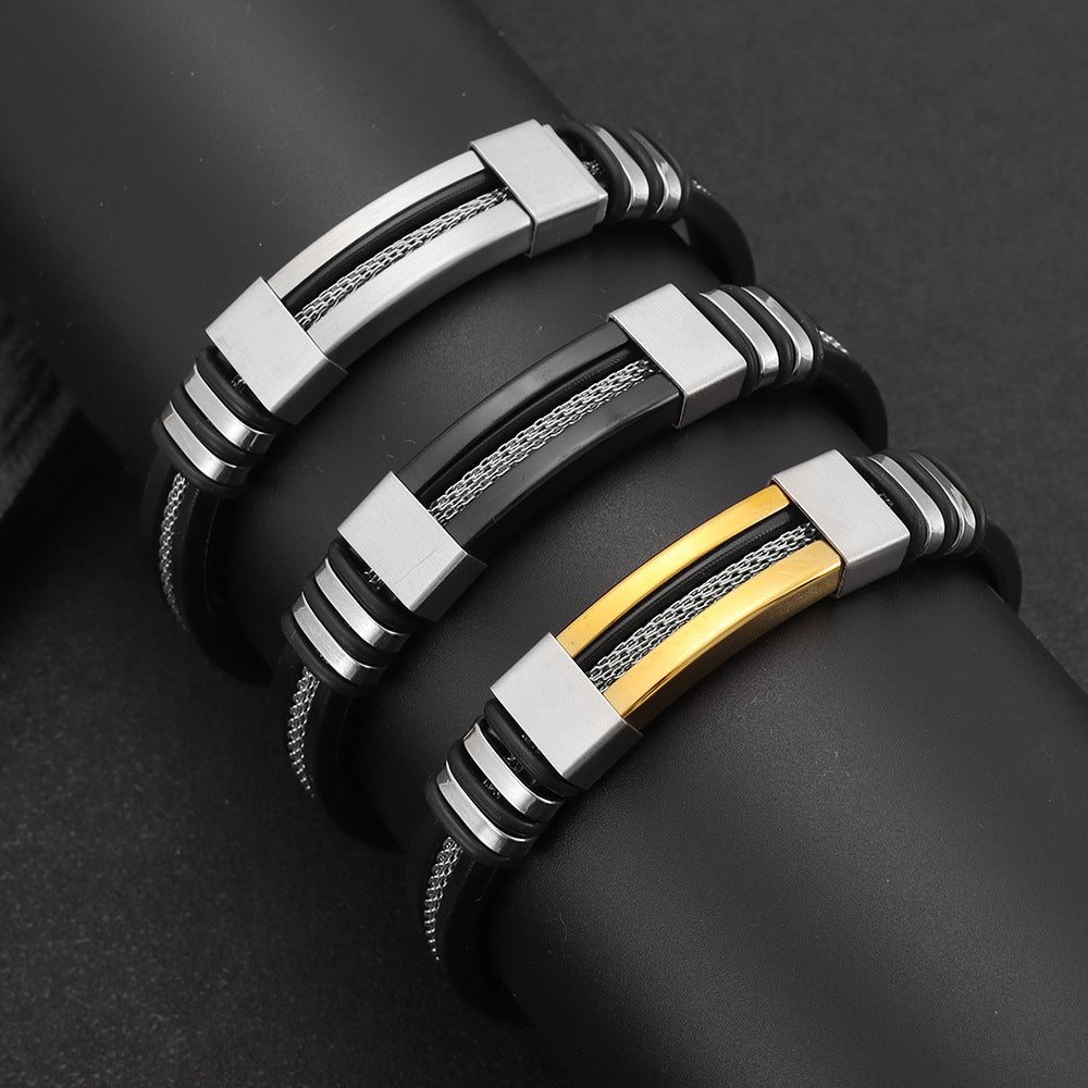 Titanium Bracelet for Men with Stylish Cross-Border Design