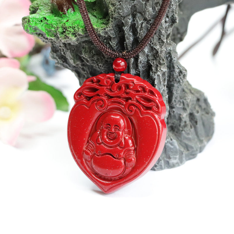 Cinnabar Pendant A Buddha in Heart Pendant