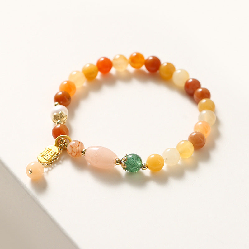 Fortune's Favor: Sterling Silver Jade Beaded Crystal Bracelet