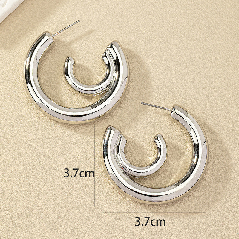 Vienna Verve Metal Ring Earrings - Trendy Wholesale Fashion on AliExpress