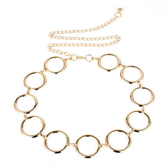 Creative Circular Metal Splicing Body Chain for Women with Unique Design