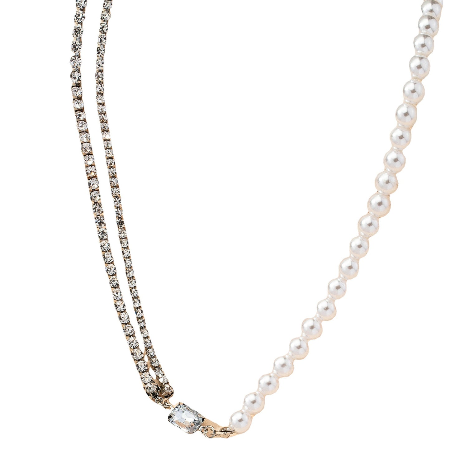 Chic Pearl Necklace with Cross-Border Charm