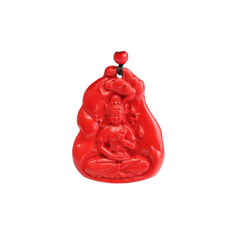 Cinnabar Pendant Red Sand Buddha Guanyin Pendant Jewelry