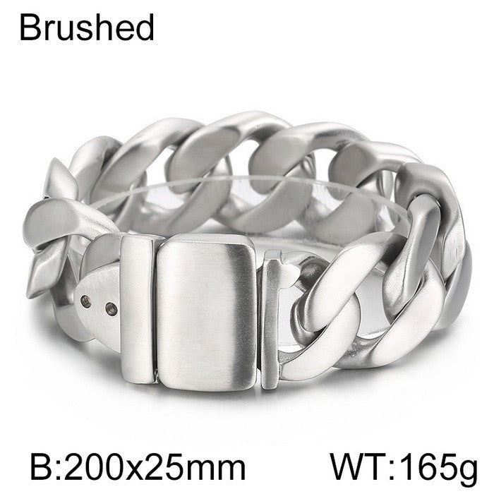 Men's Black Stainless Steel Bracelet - European and American Fashion Jewelry, Simple and Stylish Design for Wholesale