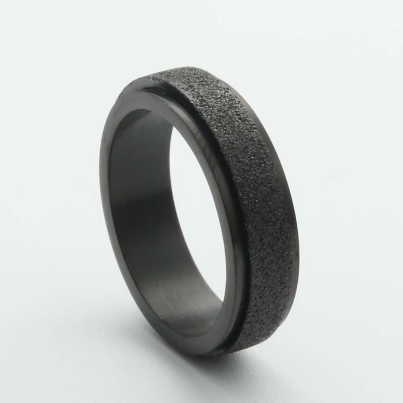 Titanium Steel Matte Rotating Ring for Men - Retro and Trendy Stainless Steel Accessory