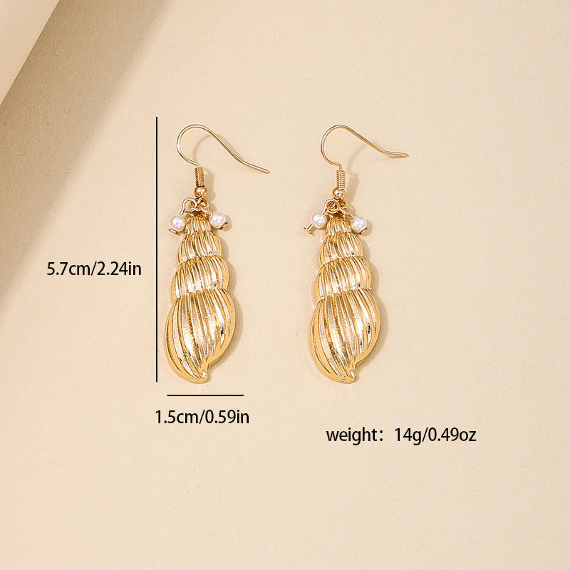 Elegant Seashell and Pearl Tassel Earrings - Vienna Verve Collection