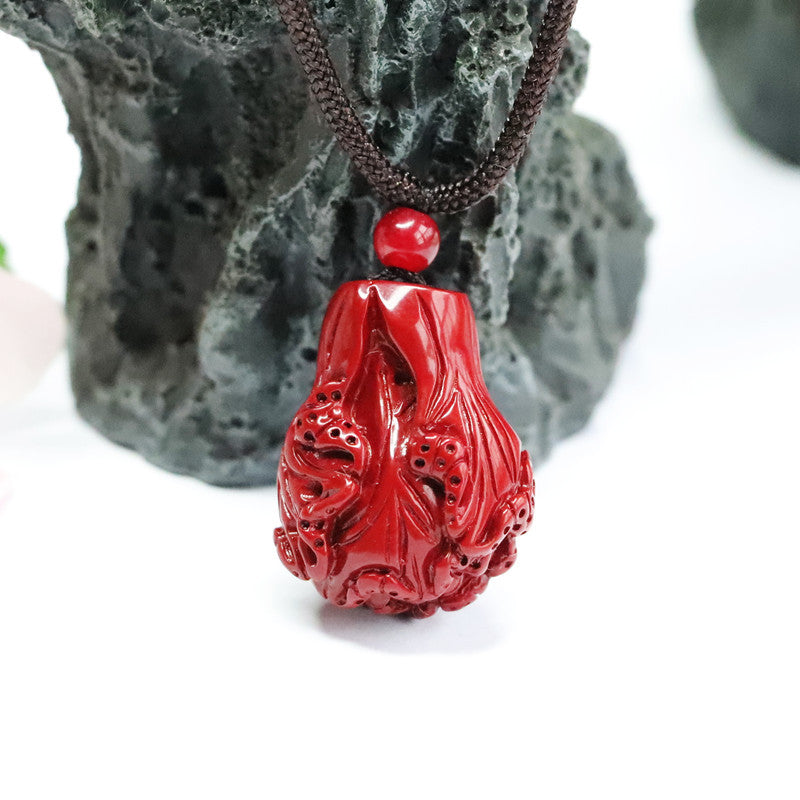 Cinnabar Pendant Purple Gold Sand Cabbage Pendant