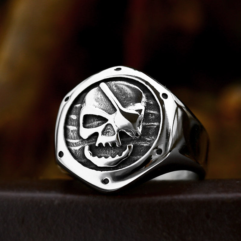 Wholesale Retro Skull Ring for Men - Punk Style Titanium Steel Jewelry