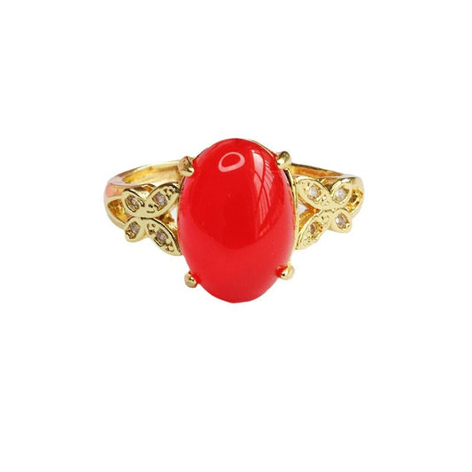 Royal Red Agate Sterling Silver Ring - Fortune's Favor Collection