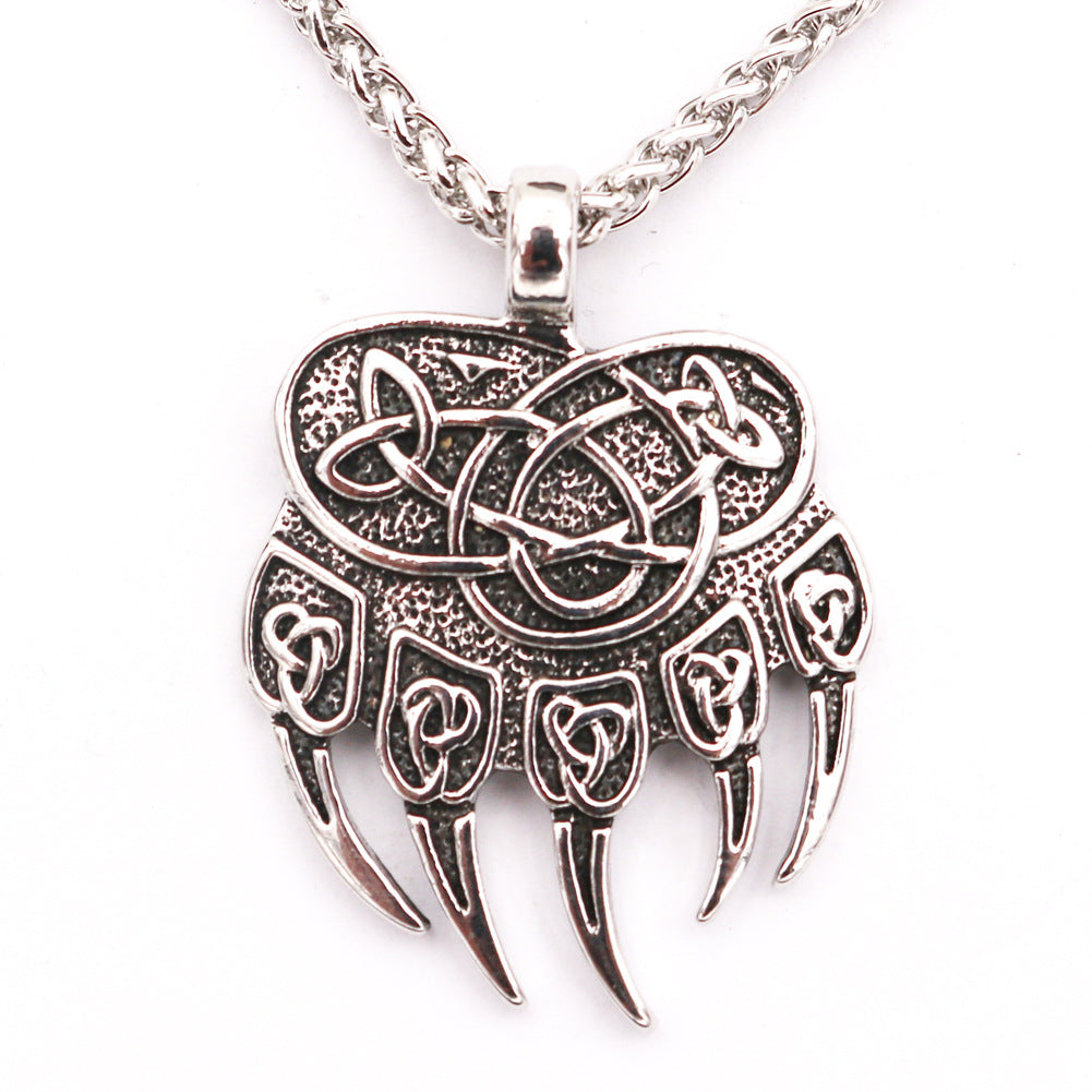 Viking Odin Bear Paw Alloy Necklace - Norse Legacy Collection