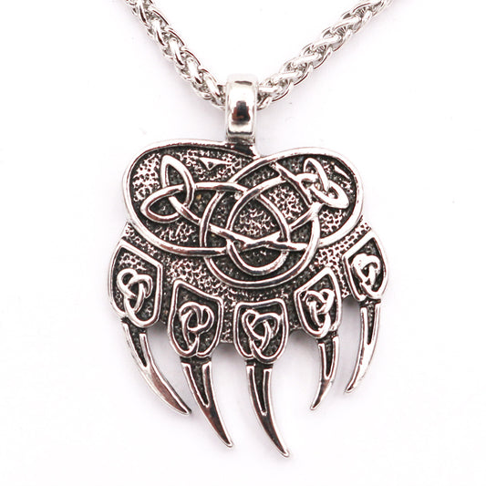 Viking Odin Bear Paw Alloy Necklace - Norse Legacy Collection