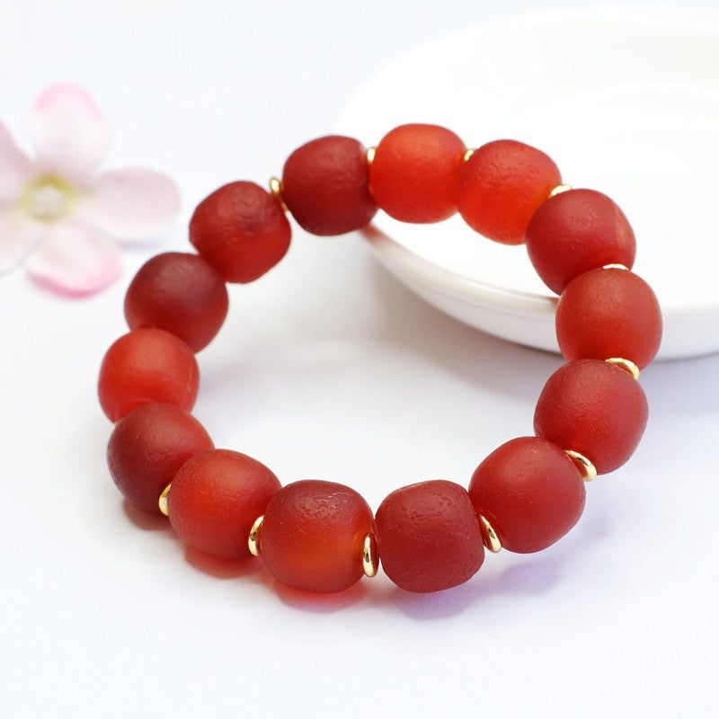 Fortune's Favor Sterling Silver Red Agate Bracelet