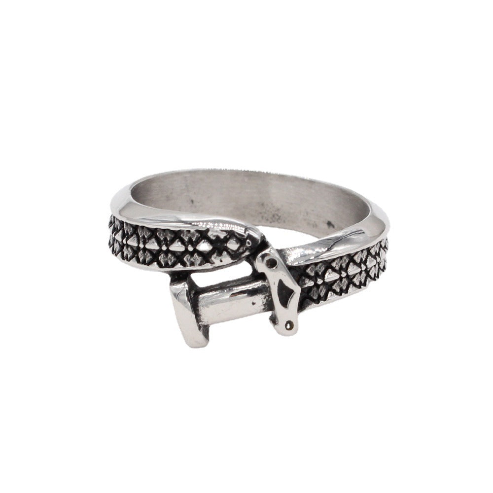 Men's Retro Punk Dagger Sword Titanium Steel Ring