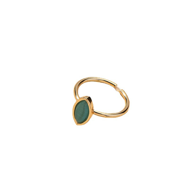 Green Stone Open Ring - Vienna Verve Collection