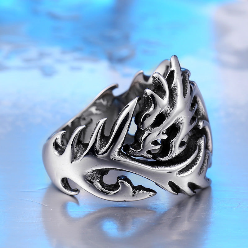 Titanium Steel Dragon Rings for Men - European and American Fashion Wholesale Jewelry