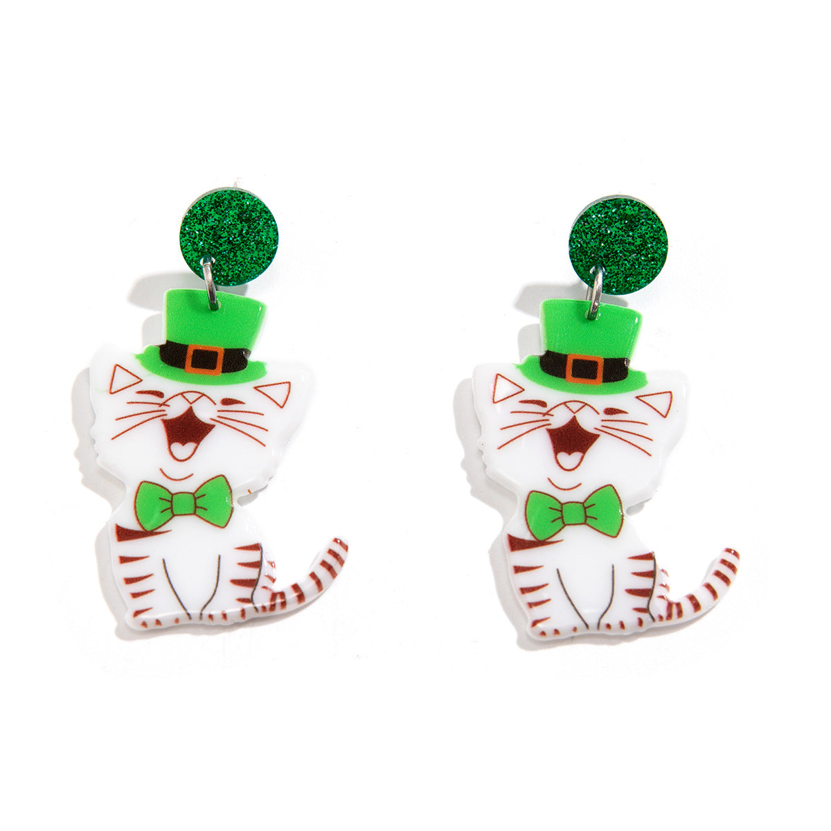 Colorful Animal Cat Earrings for Oktoberfest Beer Festival