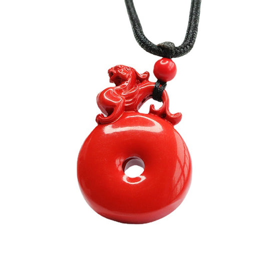 Red Sand Vermilion Sand Pendant Pixiu Ping An Buckle Pendant Jewelry