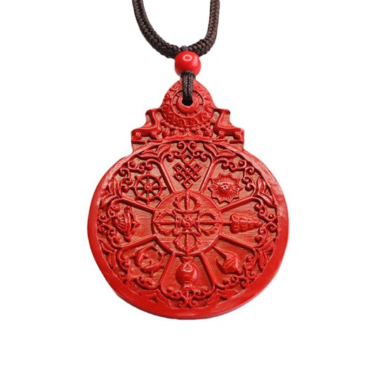 Cosmic Harmony Red Sand Pendant with Twelve Zodiac Symbols