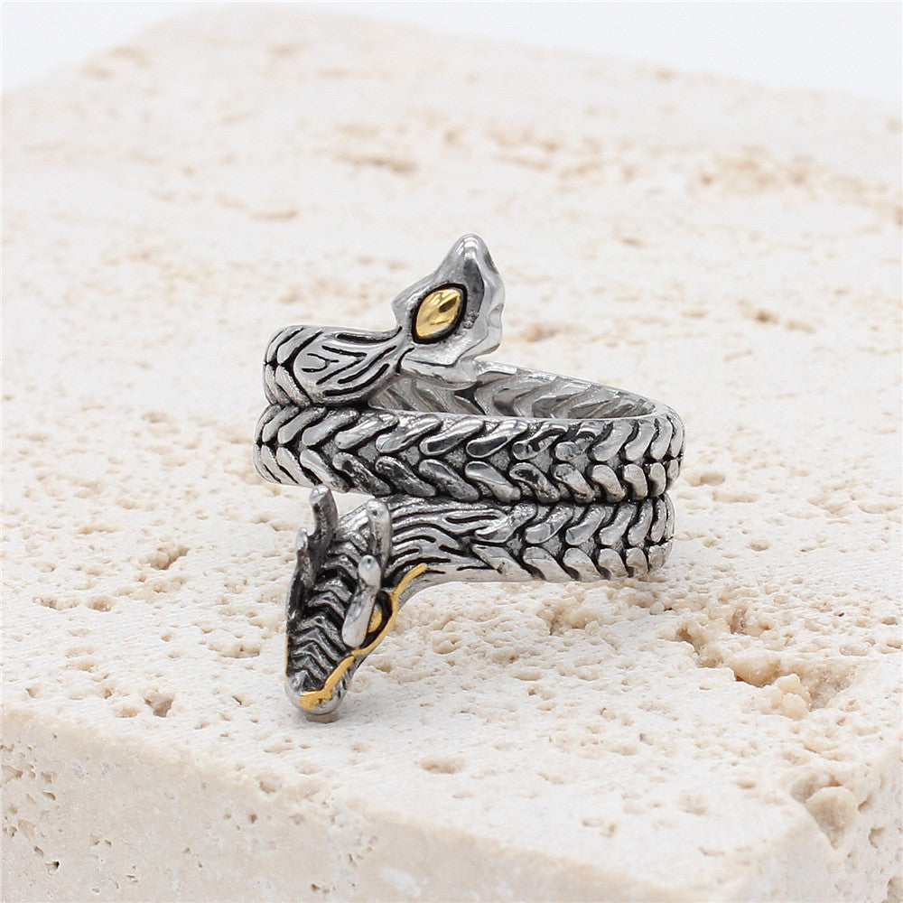 Ancient Dragon Titanium Steel Ring for Men