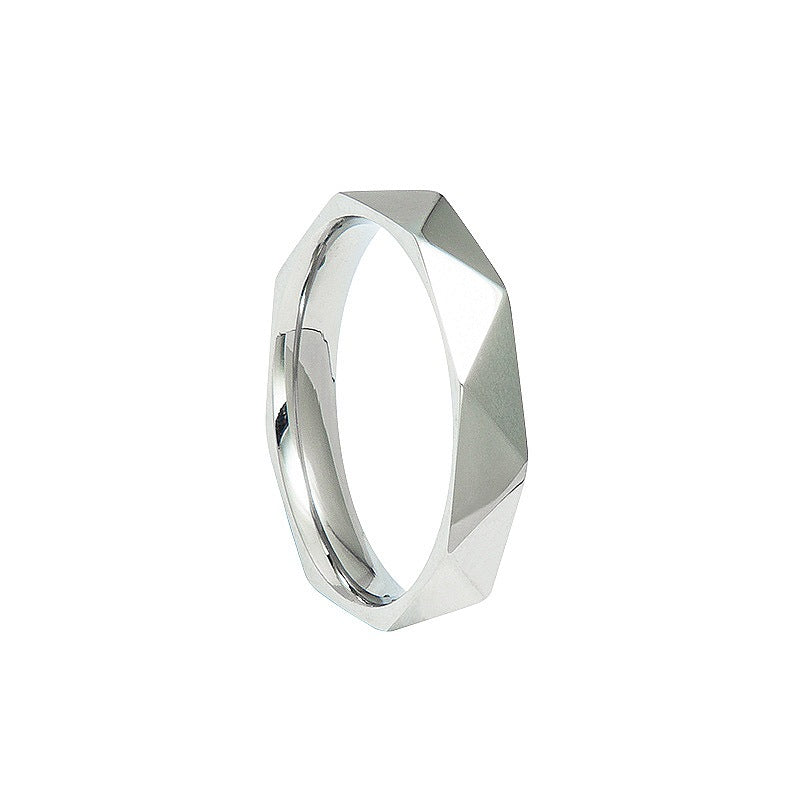 Geometric Diamond Titanium Ring - Women's Statement Jewelry