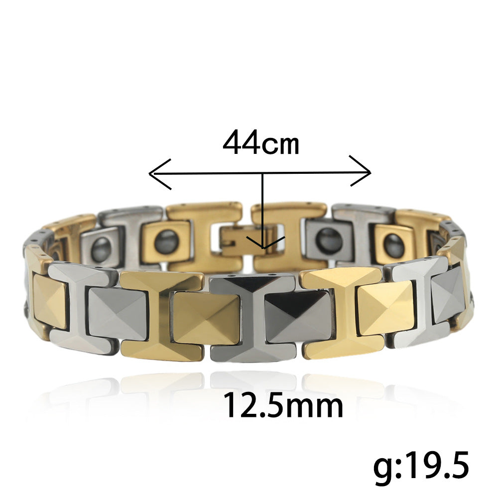 Unisex Punk Titanium Steel and Tungsten Bracelet - Customizable Stainless Steel Accessory