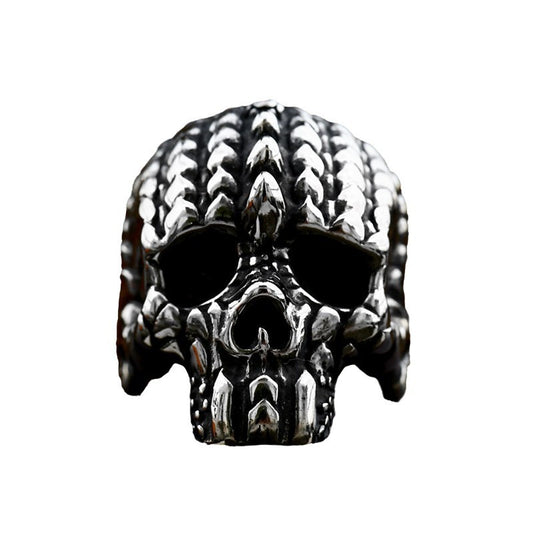 Stainless Steel Skull Ring for Men - Wholesale Hip-Hop Punk Style Titanium Steel, Sizes 7-13