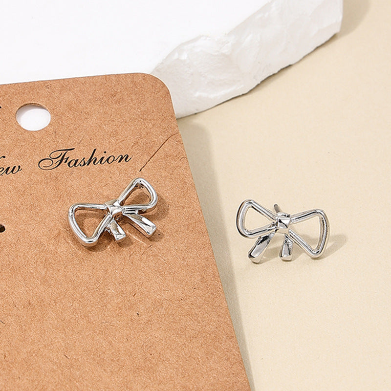 European Chic Hollow Bow Earrings for Women - Vienna Verve Collection