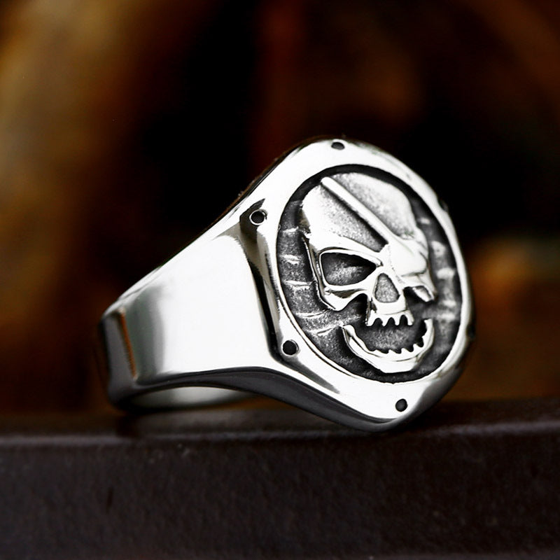 Wholesale Retro Skull Ring for Men - Punk Style Titanium Steel Jewelry