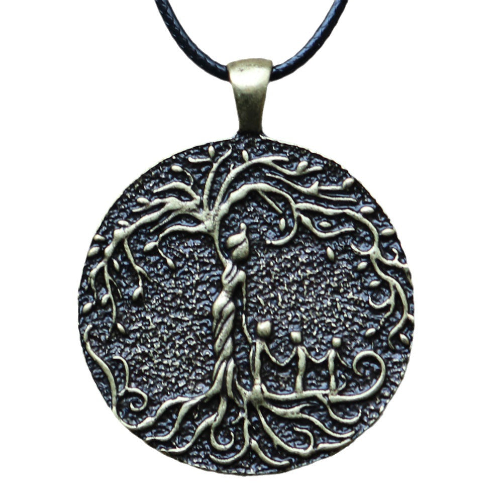 Nordic Viking Tree of Life Mother and Child Family Tree Necklace - Mother's Day Gift for Men