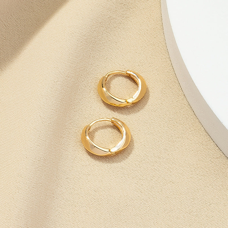 Chic Gold Metal Circle Earrings