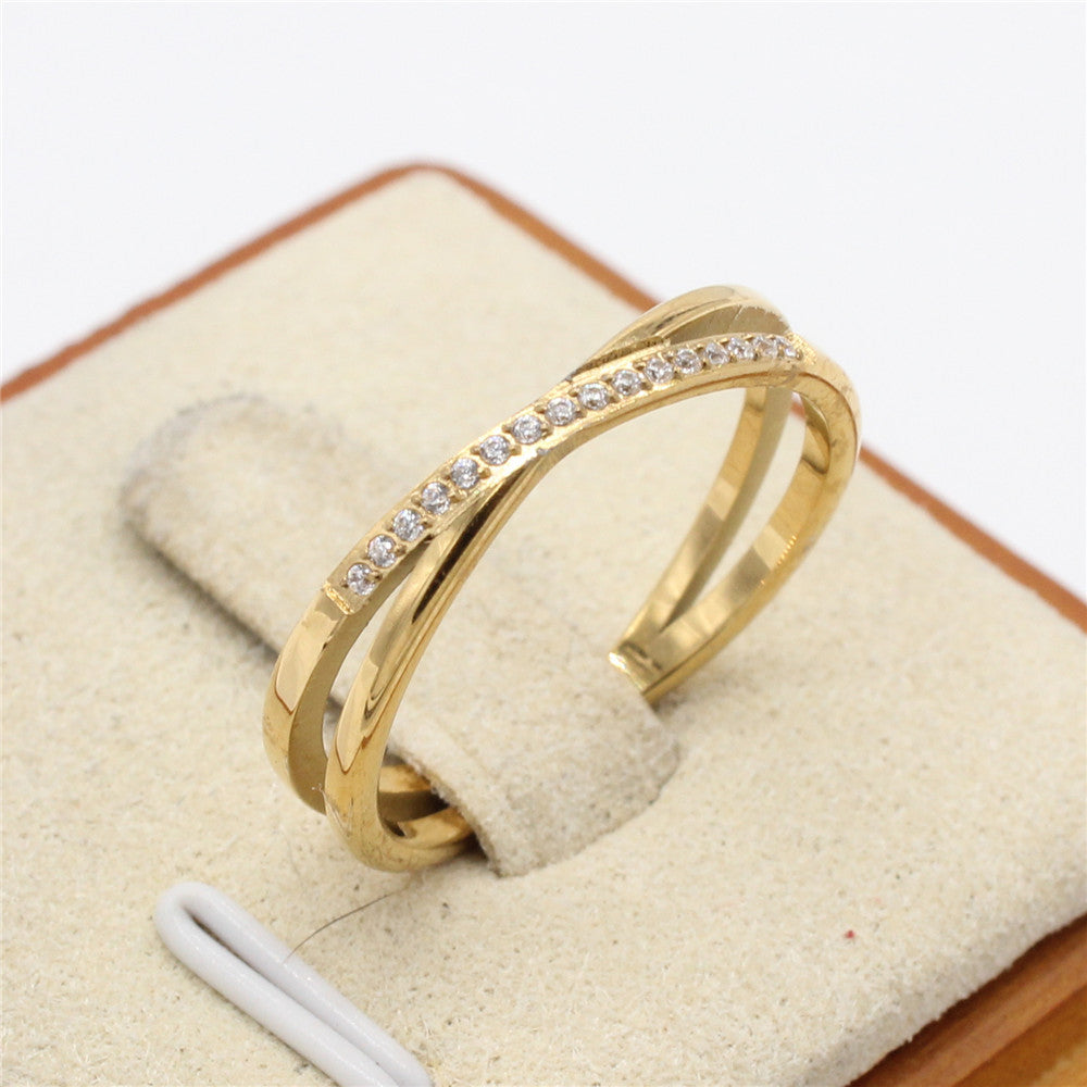 Stylish Minimalist Ring with Zircon for Women